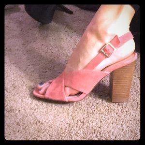 Light pink suede 4” heels